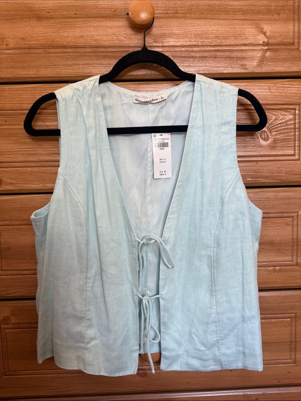 Abercrombie & Fitch Mint Blue Linen Vest